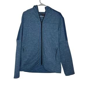 Banana Republic Men's Medium Jacket Full Zip Hood Blue Activewear Outerwear